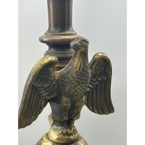 Federal Eagle Lantern Lamp Antique Brass/Wood American Maritime Patriotic Light - Picture 12 of 16